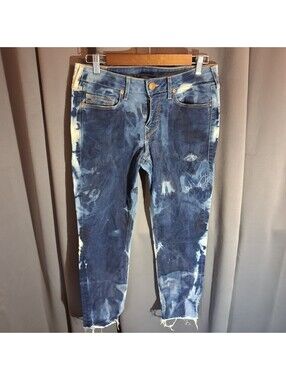 True Religion Brand Jeans Tie-Dye Distressed Denim Jeans Size 29